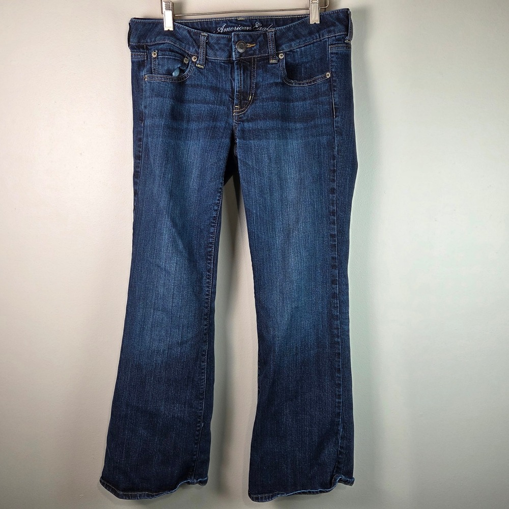 American Eagle Favorite Boyfriend Jeans Womens 8 Short Blue Excellent Stretch